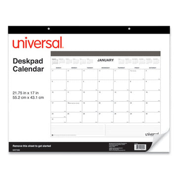 Universal® Desk Pad Calendar, 22 X 17, White-black Sheets, Black Binding, Clear Corners, 12-month (jan To Dec): 2022 freeshipping - TVN Wholesale